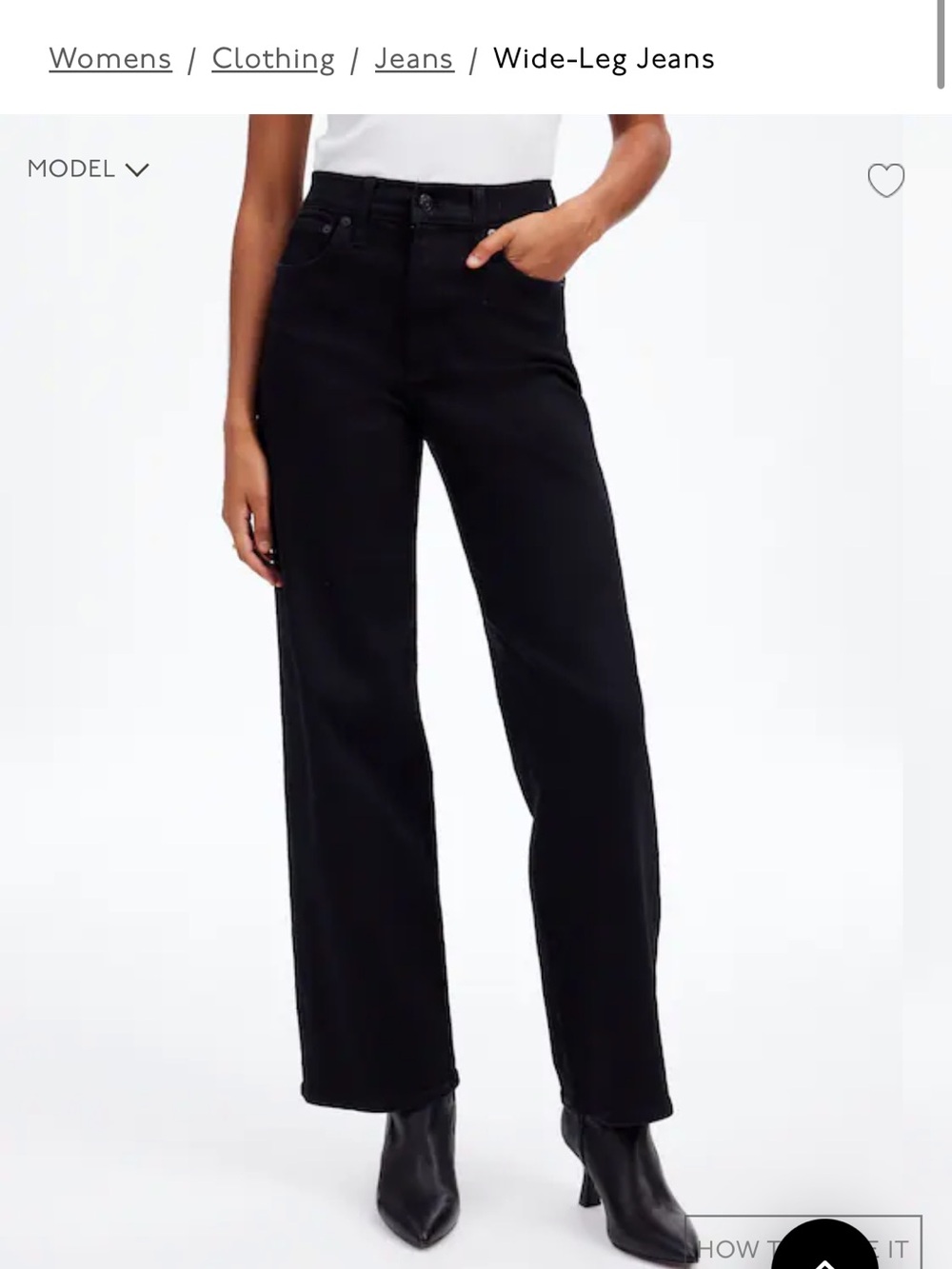Madewell Black Wide-Leg Jeans 90s straight